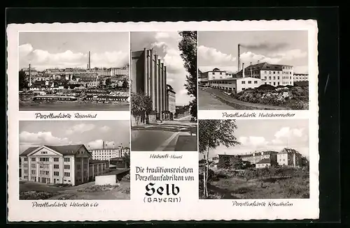 AK Selb / Bayern, Porzellanfabriken Rosenthal, Heinrich & Co., Hutschenreuther, Hochvolt-Haus