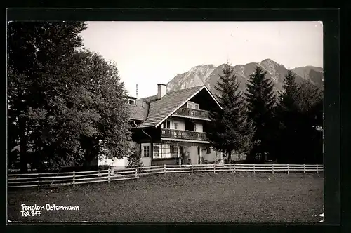 AK Oberstdorf, Blick auf Pension Ostermann