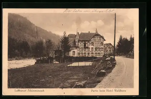 AK Schönmünzach, Partie beim Hotel Waldhorn