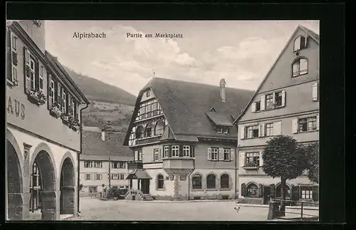 AK Alpirsbach, Partie am Marktplatz