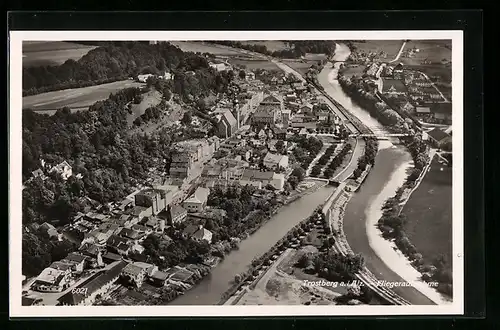 AK Trostberg a.d. Alz, Fliegeraufnahme der gesamten Ortschaft