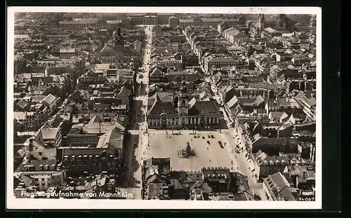 AK Mannheim, Ortsansicht vom Flugzeug aus