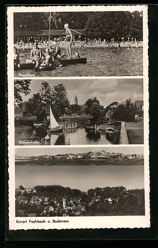 AK Fischbach, Strandbad, Gondelhafen, Totalansicht aus der Vogelschau