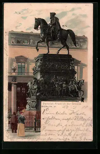 Lithographie Berlin, Denkmal Friedrich der Grosse