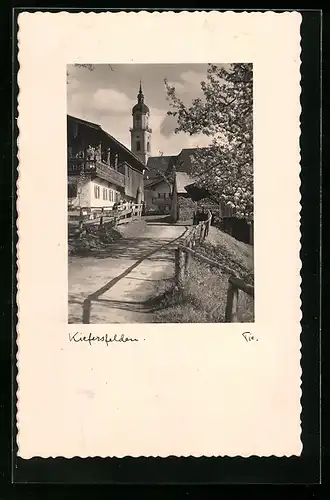 AK Kiefersfelden, Ortsansicht mit Kirche