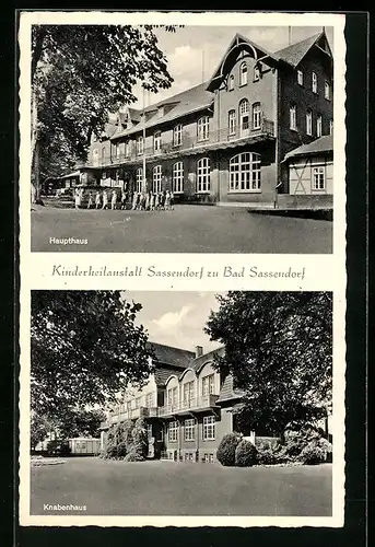 AK Bad Sassendorf, Kinderheilanstalt, Knabenhaus und Haupthaus