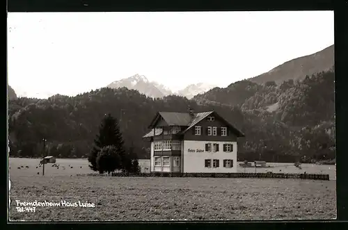 AK Oberstdorf, Fremdenheim Haus Luise vor den Alpen