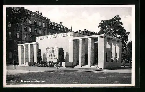 AK Mainz, Stresemann-Denkmal