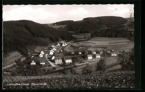 AK Letmathe-Lössel /Sauerland, Ortsansicht vom Berg ins Tal