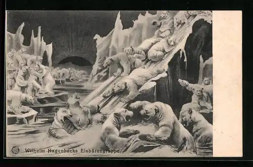 AK Wilhelm Hagenbecks Eisbärengruppe
