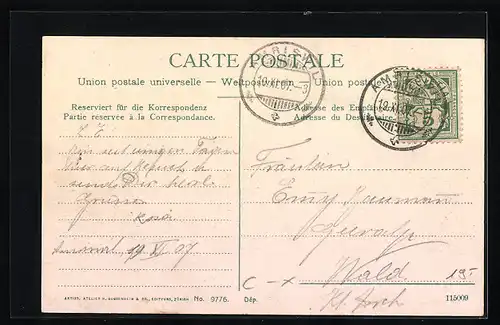 AK Amriswil, Häuser an einer Strassenkreuzung