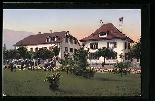 AK Boudry, Institution P. Mayor, Gebäudeansicht mit jungen Herren