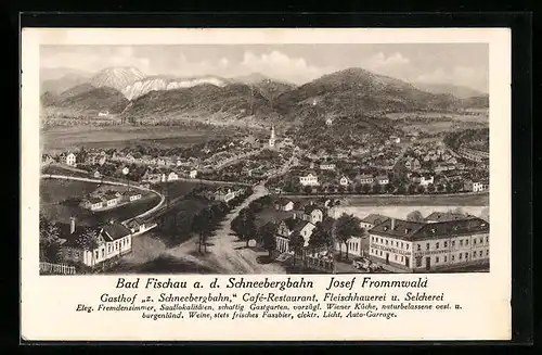 AK Bad Fischau a. d. Schneebergbahn, Gasthaus zur Schneebergbahn von Josef Frommwald