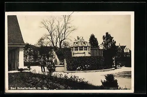 AK Bad Schallerbach /Ob.-Oe., Ortspartie mit Pavillon