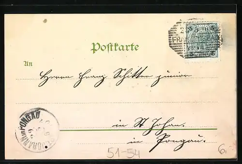 Lithographie Junge Egerländerin in sudeten Tracht