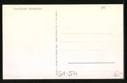 AK Männer in der Tracht der Sudeten in der Wirtsstube