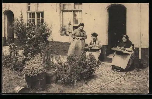 AK Dentellieres flamandes, belgische Frauen bei der Handarbeit