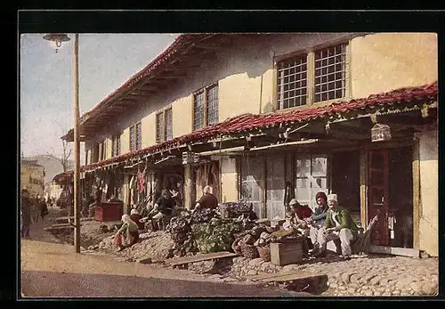 AK albanischer Bazar am Strassenrand