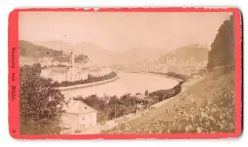 Fotografie Baldi & Würthle, Salzburg, Ansicht Salzburg, Teilansicht mit Salzach von Mülln aus gesehen