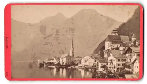 Fotografie Würthle & Spinnhirn, Salzburg, Schwarzstrasse 9, Ansicht Hallstatt am See, Blick vom Wasser auf den Ort