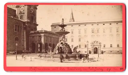 Fotografie Baldi & Würthle, Salzburg, Ansicht Salzburg, Hofbrunnen mit der Residenz