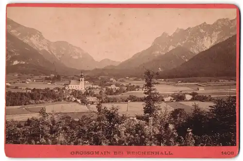 Fotografie Würthle & Spinnhirn, Salzburg, Schwarzstrasse 9, Ansicht Grossgmain bei Reichenhall, Gesamtansicht mit Bergen