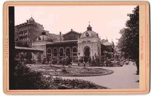 Fotografie Römmler & Jonas, Dresden, Ansicht Carlsbad, Blumenbeete im Stadtpark