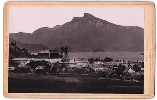 Fotografie Römmler & Jonas, Dresden, Ansicht Mondsee, Ortspartie mit Blick über den See