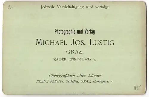 Fotografie Michael Jos. Lustig, Graz, Kaiser Josef-Platz 3, Ansicht Schüsserlbrunn, Kapelle und Nebenhaus auf Berg