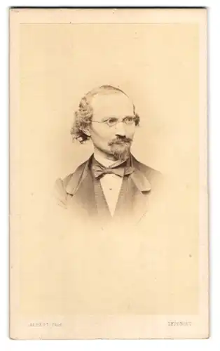 Fotografie Albert, Ort unbekannt, Portrait Friedrich von Bodenstedt, deutscher Schriftsteller und Theaterintendant