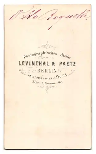 Fotografie Levinthal & Paetz, Berlin, Portrait Otto Roquette, deutscher Schriftsteller