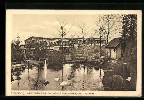 AK Schömberg, Sanatorium Schwarzwaldheim, neue Liegehallen