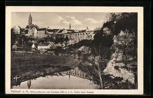 AK Rottweil a. N., Partie beim Viadukt, Soolbad