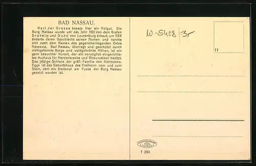 AK Bad Nassau, Blick auf die Brücke und Stadt