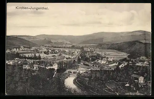 AK Kirchen-Jungenthal., Blick auf die Brücke und Häusern