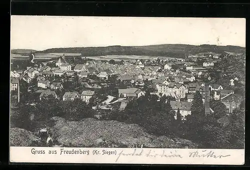 AK Freudenberg (Kr.Siegen), Blick auf die Häuser