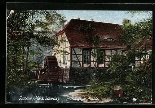 AK Buckow /Märk. Schweiz, Blick auf Pritzhagener Mühle