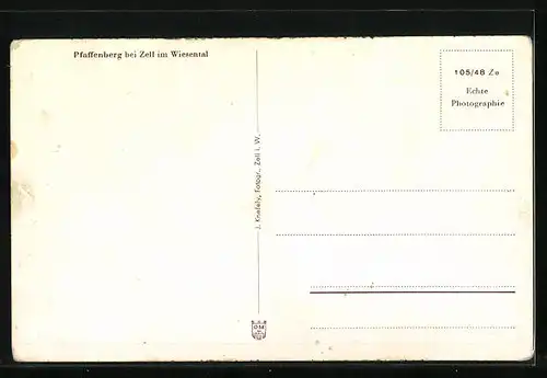 AK Pfaffenberg b. Zell /Wiesental, Ortsansicht mit Umland