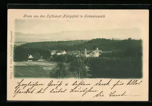 AK Königsfeld /Schwarzwald, Ortsansicht mit Umland