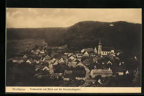 AK Wellheim, Teilansicht mit Blick auf die Kreuzkapelle