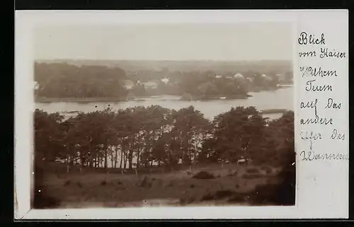 AK Berlin-Grunewald, Blick vom Kaiser Wilhelm Turm auf das andere Ufer des Wannsees