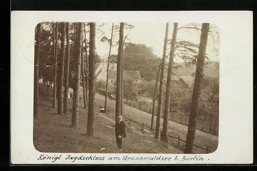 AK Berlin-Grunewald, Königliches Jagdschloss am Grunewaldsee