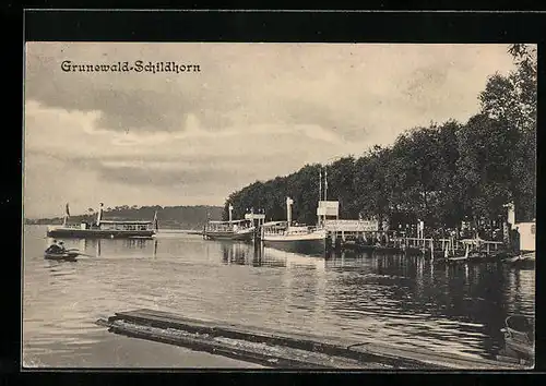 AK Berlin-Grunewald, Blick auf das Wasser mit Booten