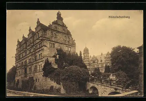 AK Hämelschenburg, Blick auf Schloss