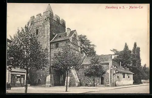 AK Naumburg a. S., Friseur Wilhelm Füllgraf am Marien-Tor