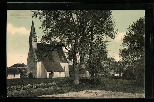 AK Salzburghofen, Ortspartie mit Peterskapelle