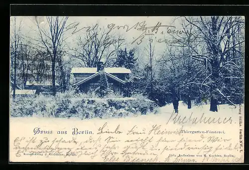 AK Berlin, Thiergarten-Försterei im Winter