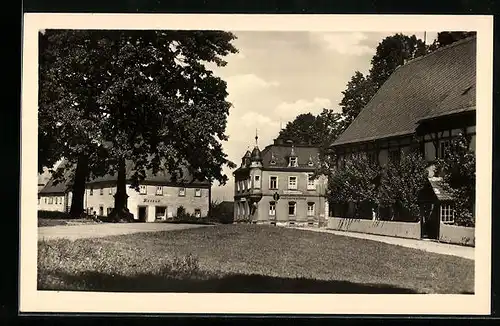 AK Bärenstein /Bez. Dresden, Markt mit Rathaus