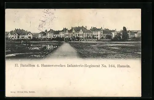 AK Hameln, Kaserne II. Bataillon 4. Hannoversches Infanterie-Regiment No. 164