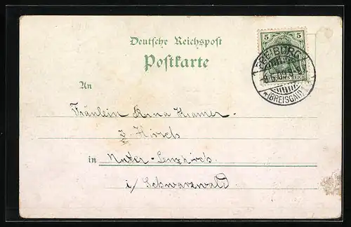 Lithographie Freiburg i.B., Lorettoberg, Frauen in Tracht